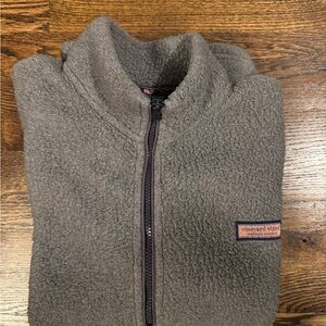 Vineyard Vines Fleece Quarter-Zip Pullover (Grey)